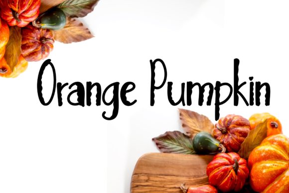 Orange Pumpkin Font for Halloween Design